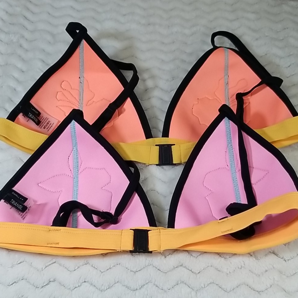 48T Triangl light blue flower bikini top - Picture 2 of 8